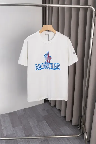 Moncler Logo Print White T-Shirt - 1