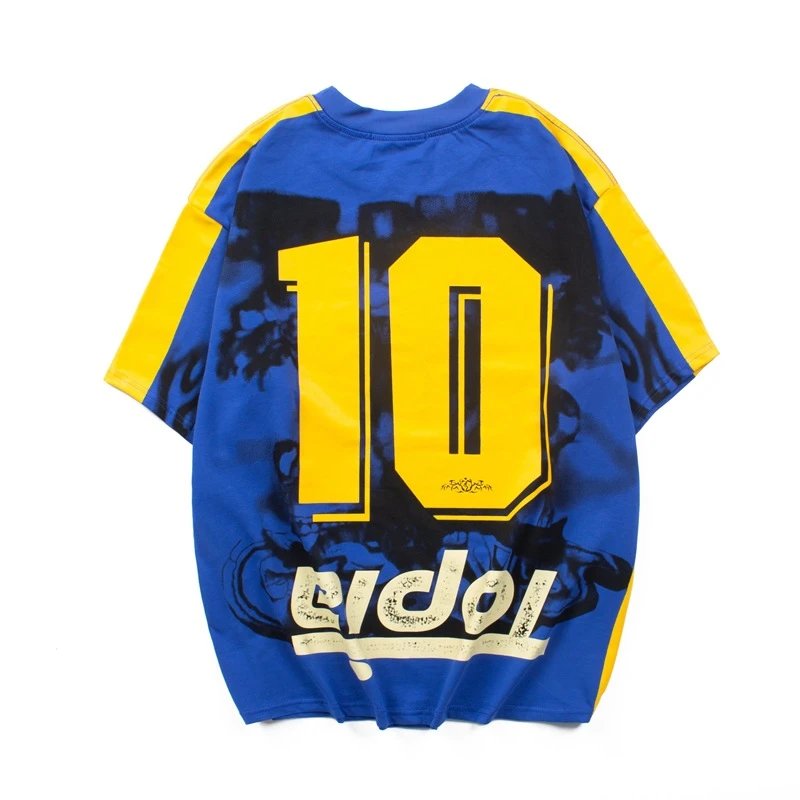 Design Tonal Striped Football Jersey Red White - 13