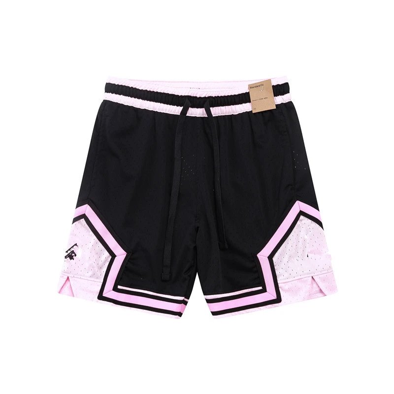 Design Sporty Mesh Shorts Navy with Red Geometric Panels - 29