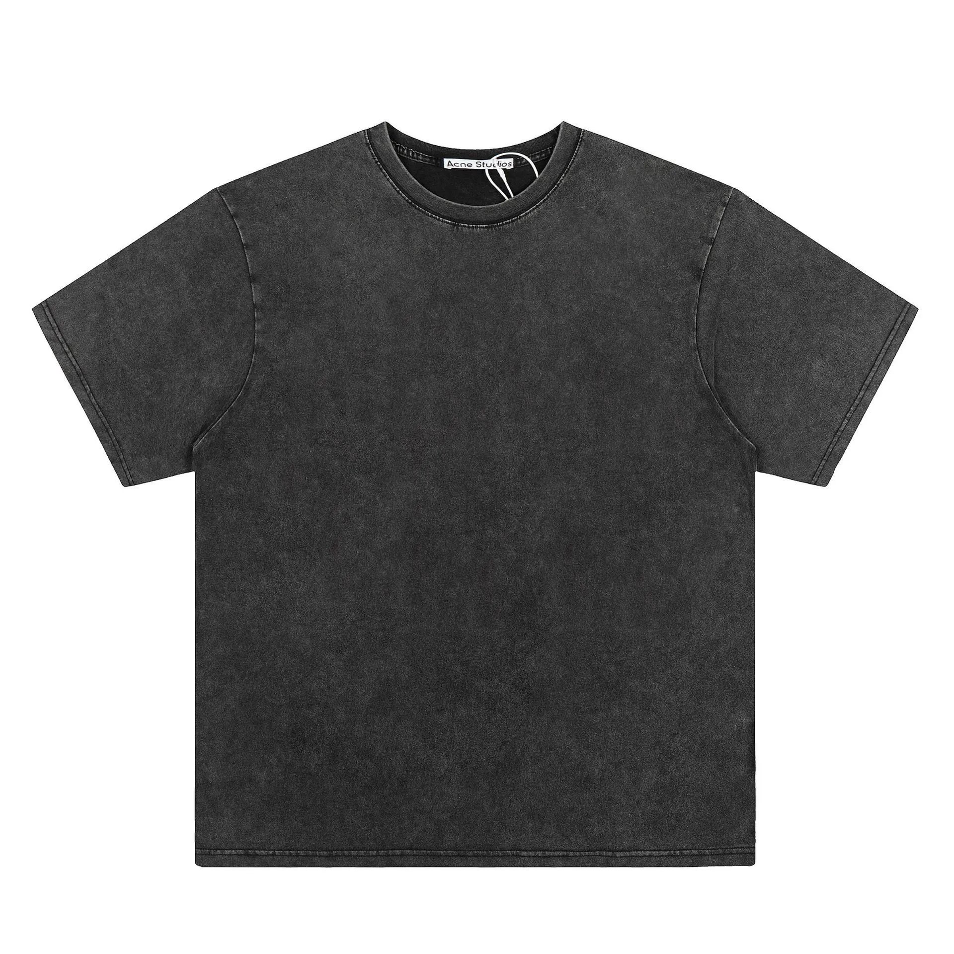 Acne Studios T-Shirts Embroidered Logo — AC110 wash water black