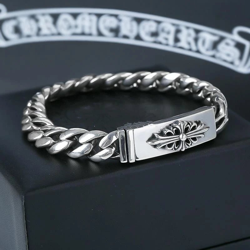 Chrome Hearts Cross Link Bracelet Silver Jewelry - 22