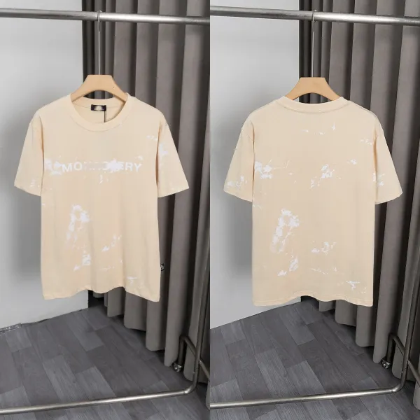 Moncler Monastery Beige Distressed Print T-Shirt - 1