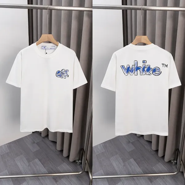 Off-White 'Off' and 'White' Graphic Print T-Shirt White - 1