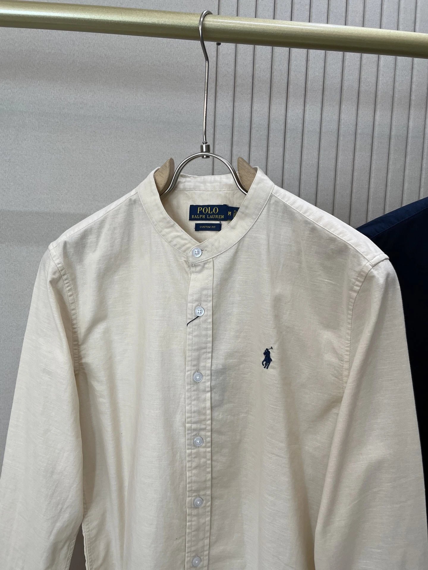 Polo Ralph Lauren Mandarin Collar Shirt Navy Blue - 17