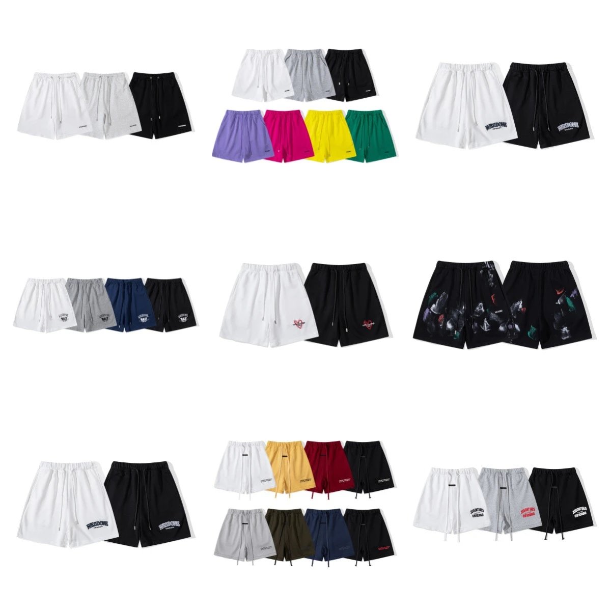 Design WE11DONE Logo Embroidered Black Sweat Shorts - 2