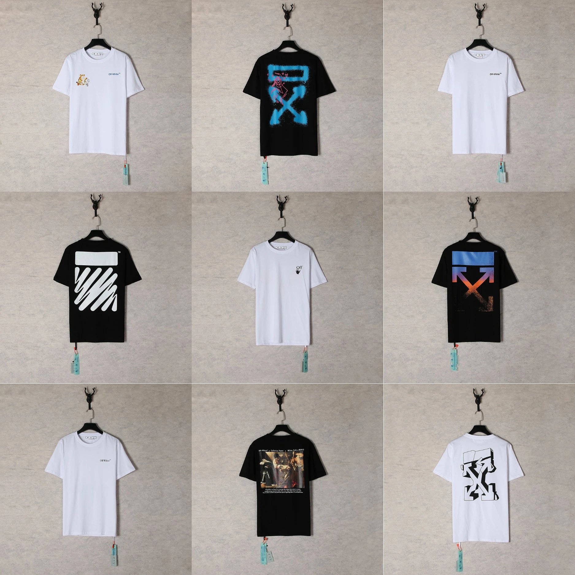 Off-White Industrial Arrow Red Print White T-Shirt - 7