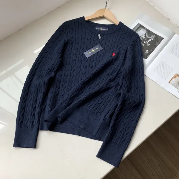Polo Ralph Lauren Cable Knit Sweater Navy Blue - 1