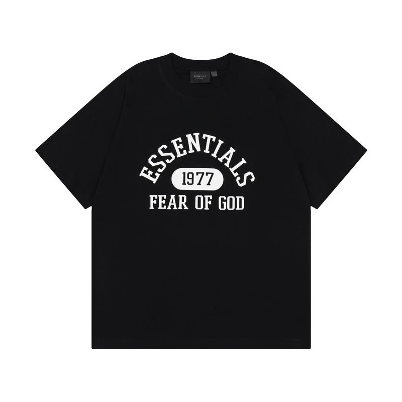 Fear of God Essentials 1977 Arch Logo Black T-Shirt and Shorts Set - 16