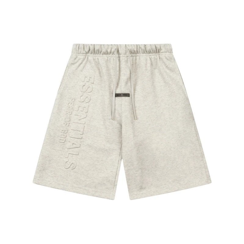 Fear of God Essentials Embossed Logo Heather Gray T-Shirt and Shorts Set - 8