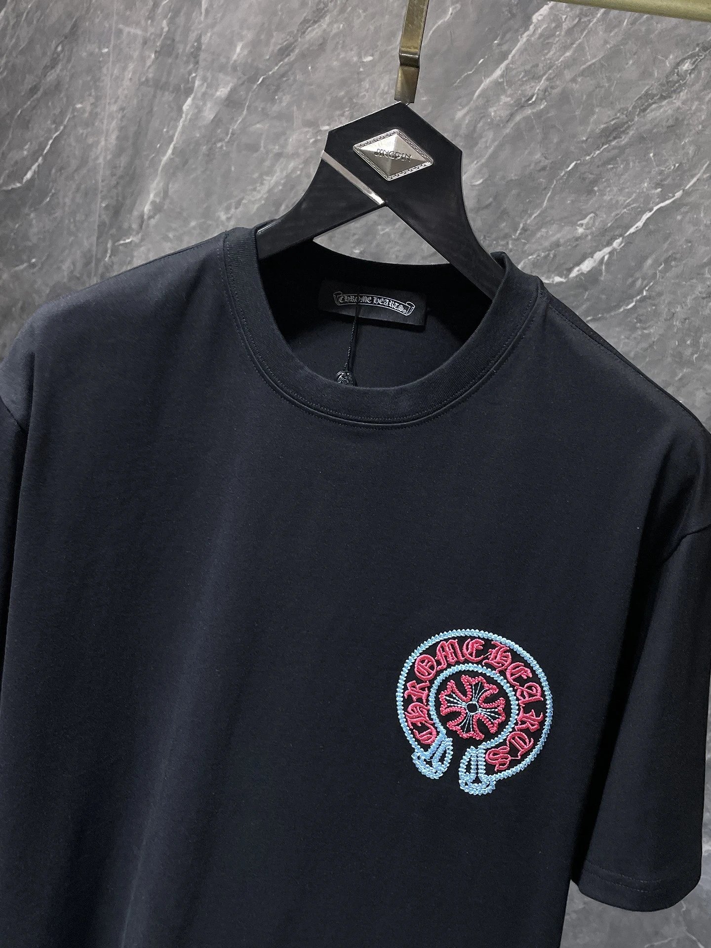 Chrome Hearts Circle Cross Embroidered White T-Shirt - 29