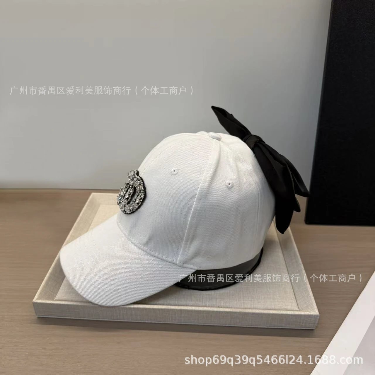 Chanel Hats Rhinestone Double-C Bow Baseball Cap image 3