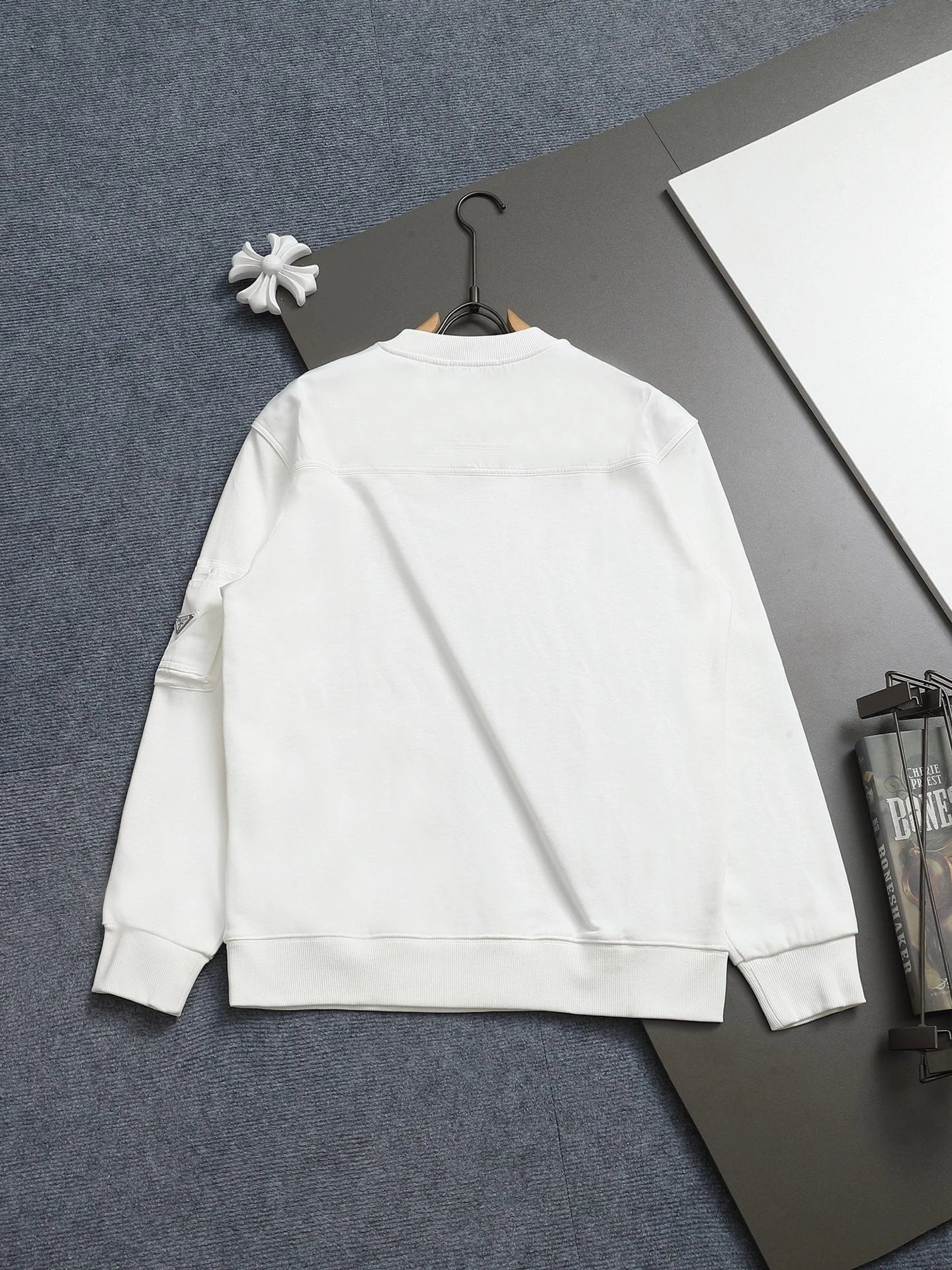 Prada Logo Embroidered Black Hoodie - 28