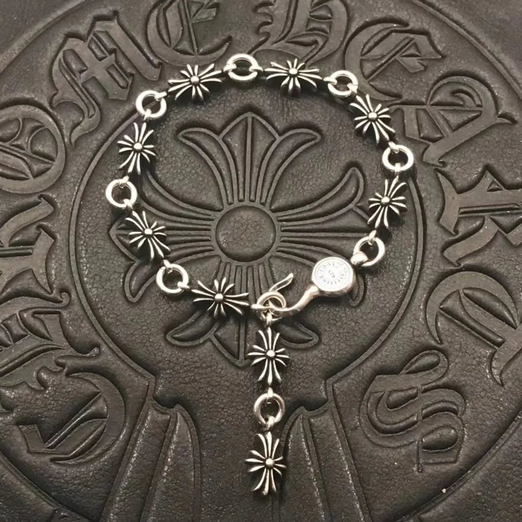 Chrome Hearts Cross Link Bracelet Silver Jewelry - 48