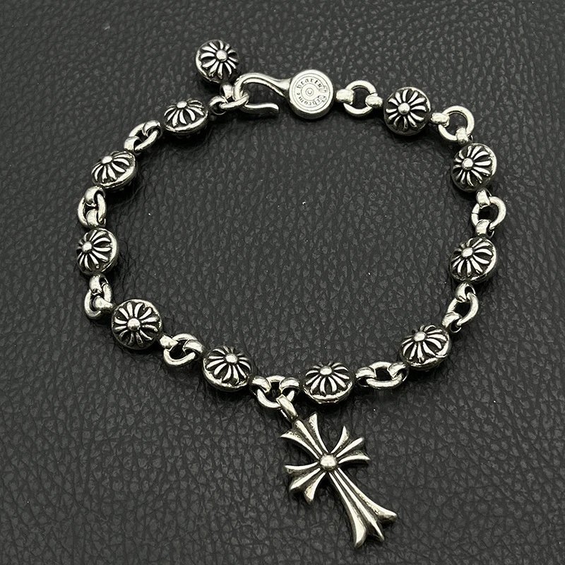 Chrome Hearts Cross Link Bracelet Silver Jewelry - 49