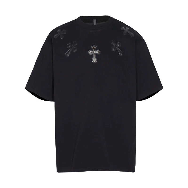 Chrome Hearts Cross Logo Embroidered Pink White T-Shirt - 26