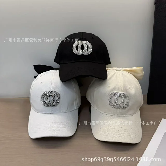Chanel Hats Rhinestone Double-C Bow Baseball Cap product detail image 1