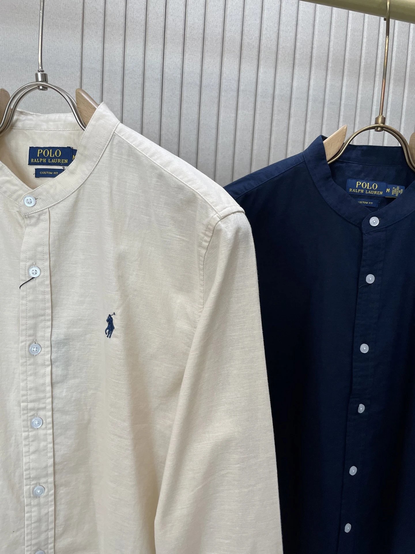 Polo Ralph Lauren Mandarin Collar Shirt Navy Blue - 18