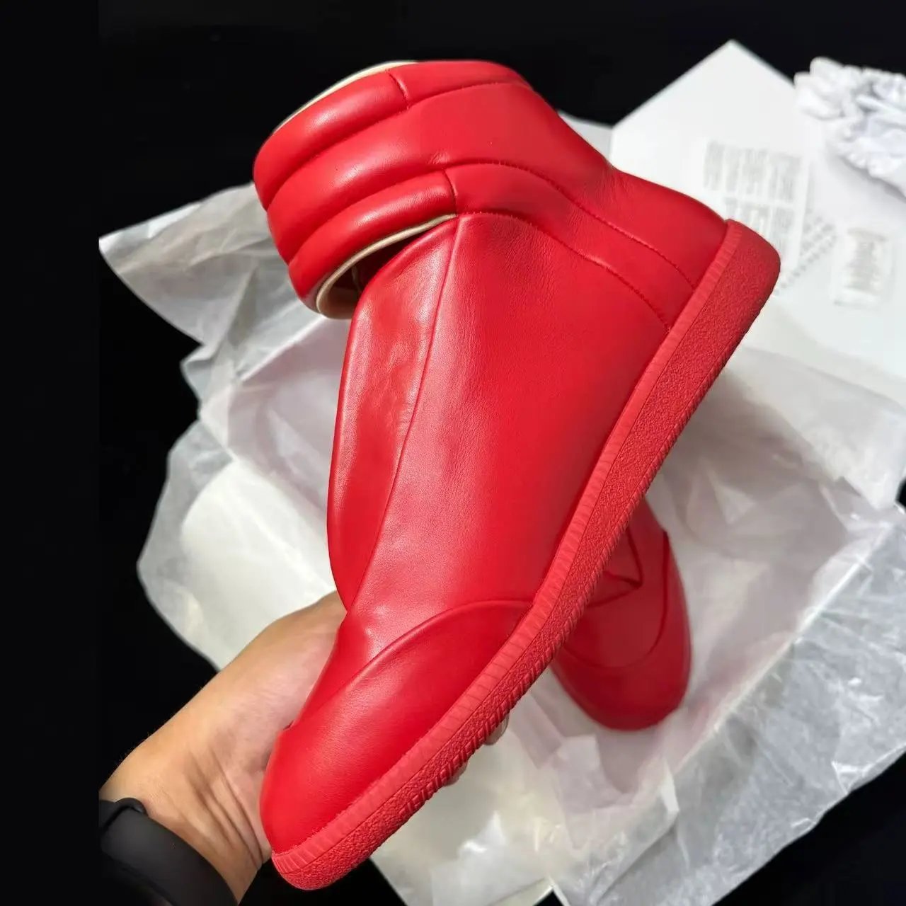 Design White Chunky Sole Slip-On Boot - 8