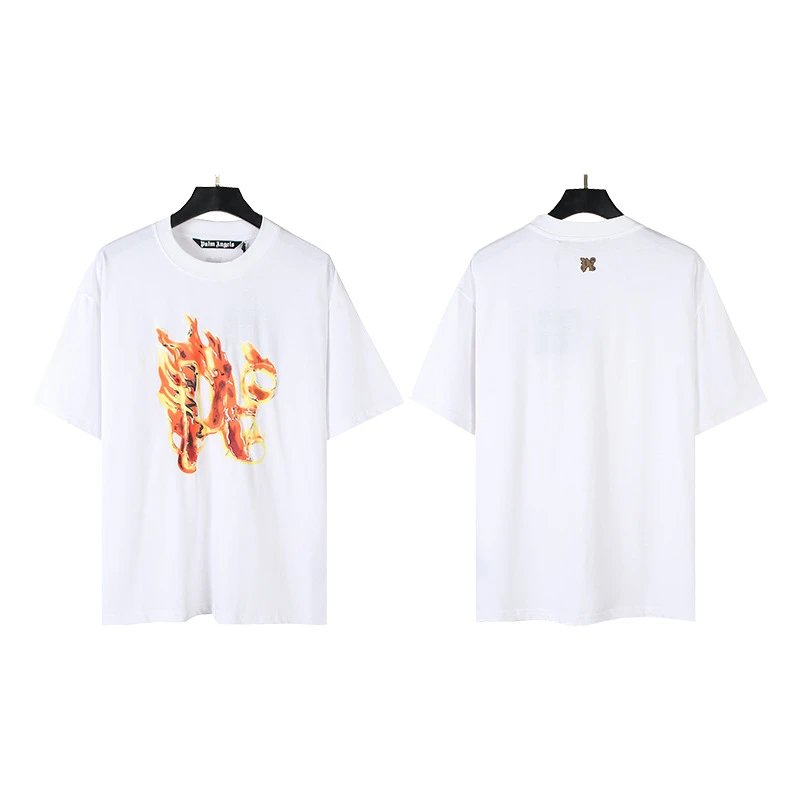 Palm Angels Logo Print White T-Shirt - 26