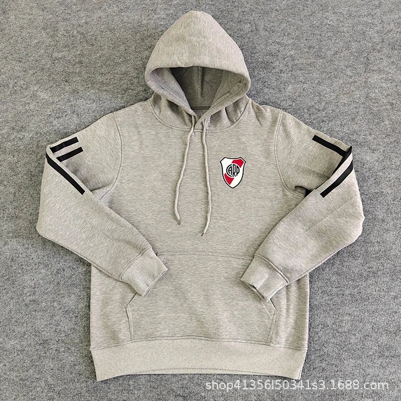 Design River Plate Yellow Hoodie with Club Crest and Stripe Sleeves Hoodie - 6