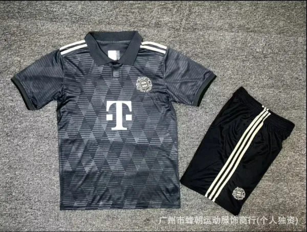 Design Vine Print Soccer Jersey Set Black - 7