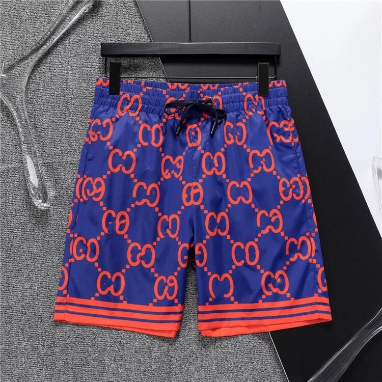 Louis Vuitton Swimwear Mesh-Lined Drawstring Swim Shorts — 3708 blue and red