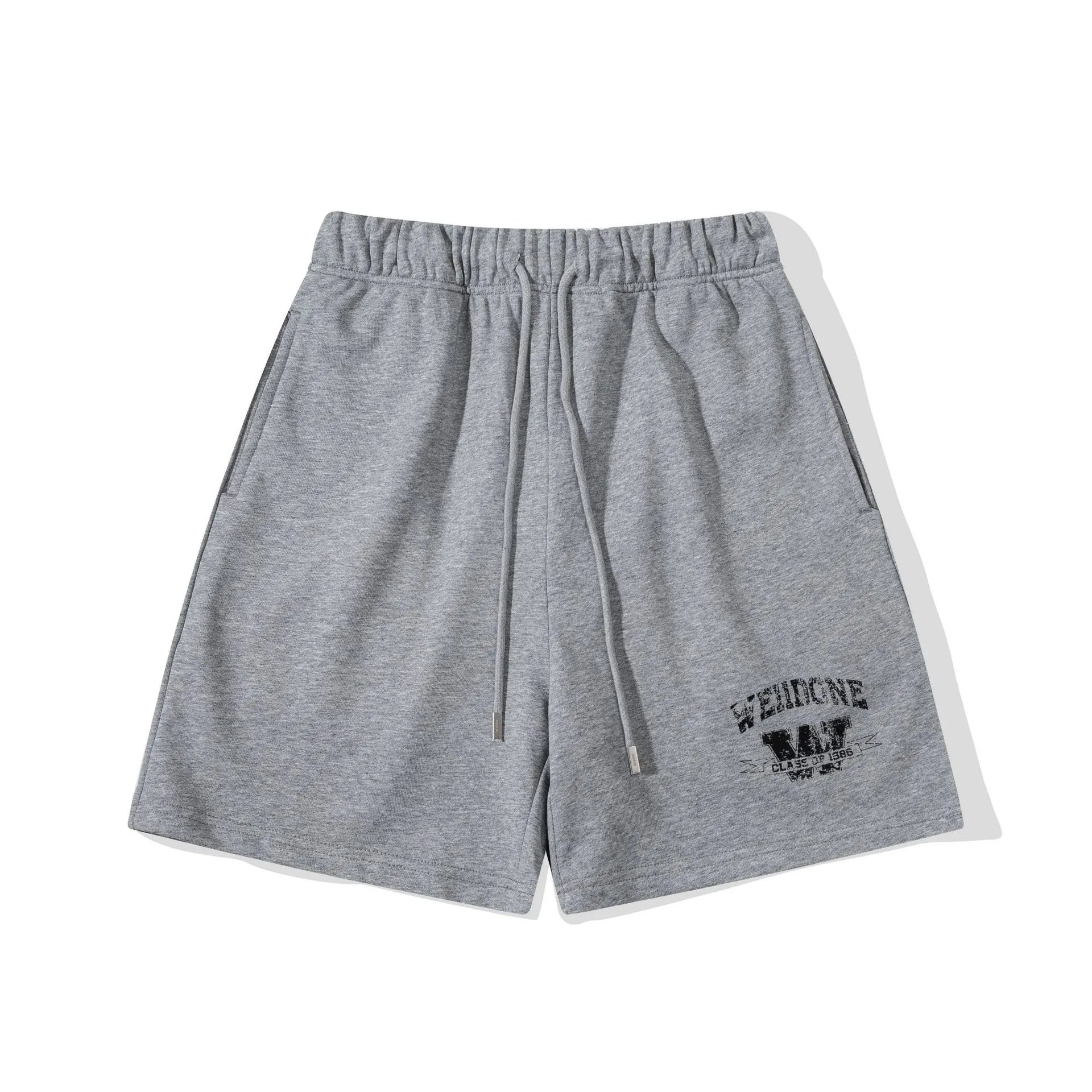 Design WE11DONE Logo Embroidered Black Sweat Shorts - 30