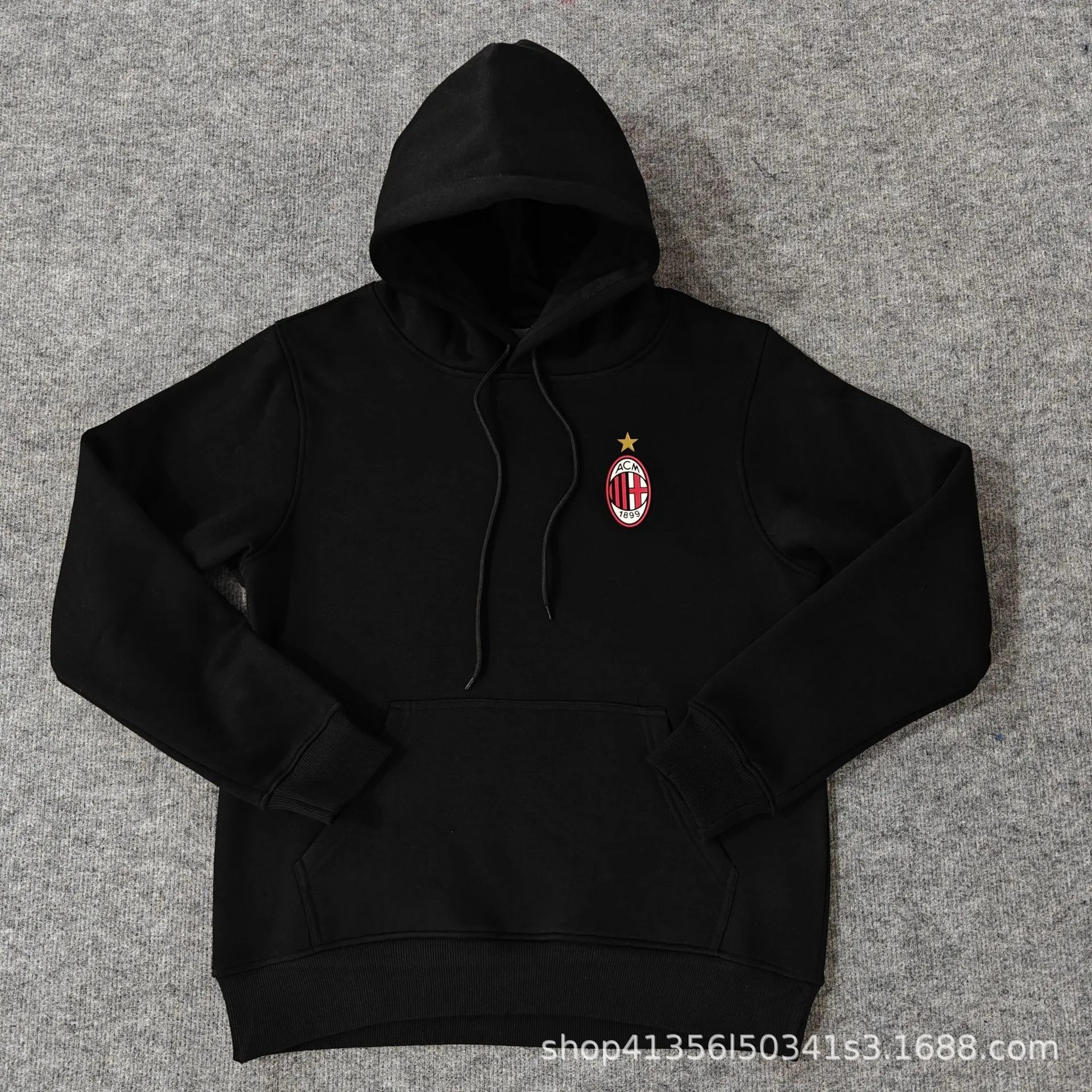 AC Milan Embroidered Hoodie Navy - 3