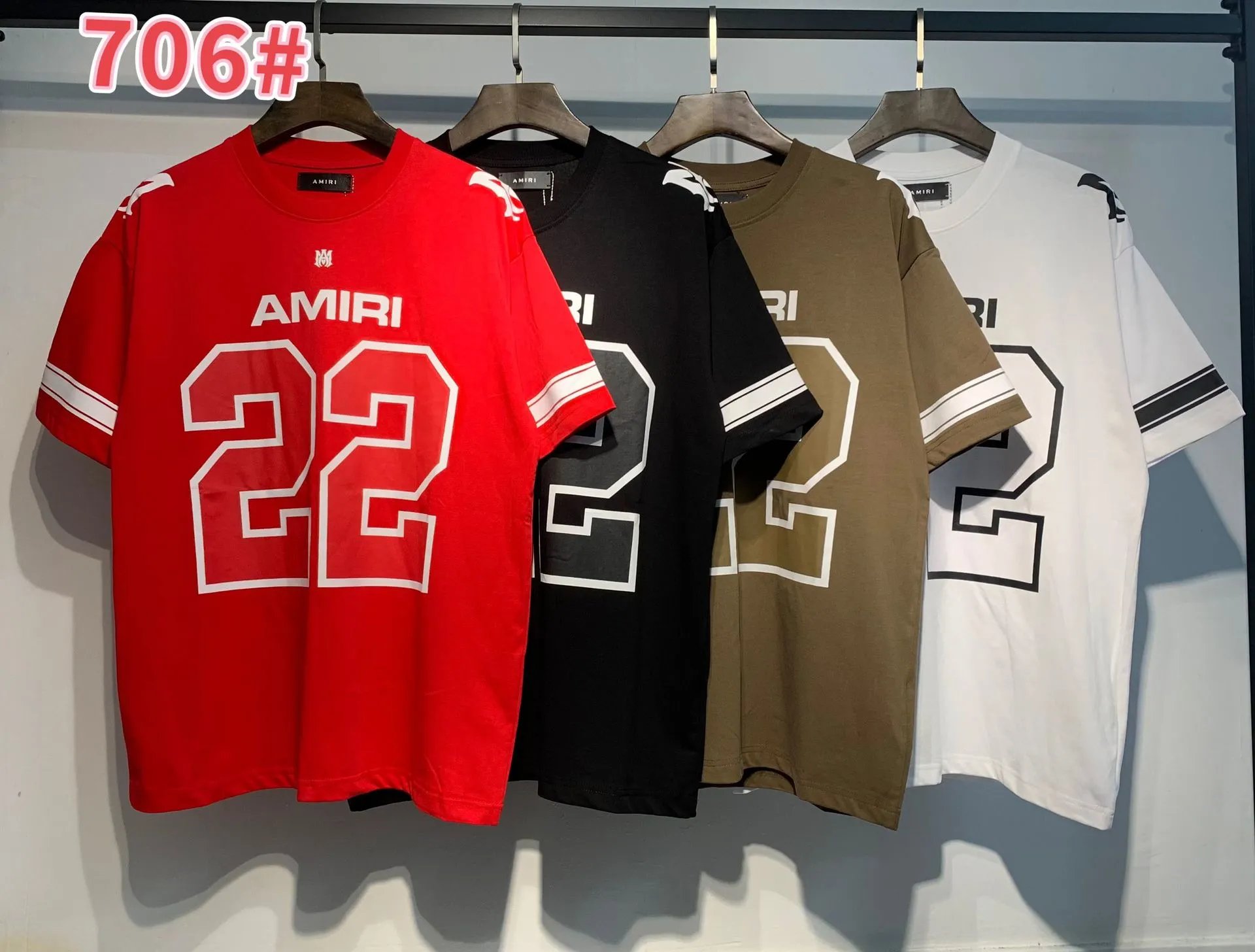 Amiri Number 22 Football Jersey White - 6
