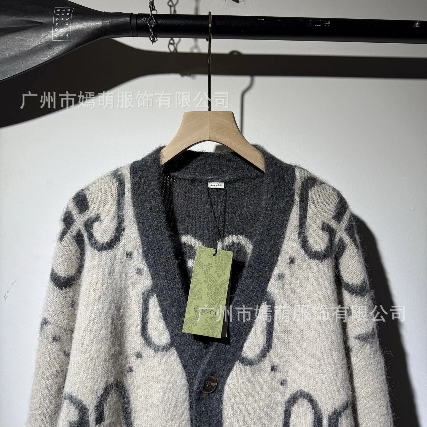 Design Abstract Print Gray Knit Cardigan Outerwear.cardigan - 6