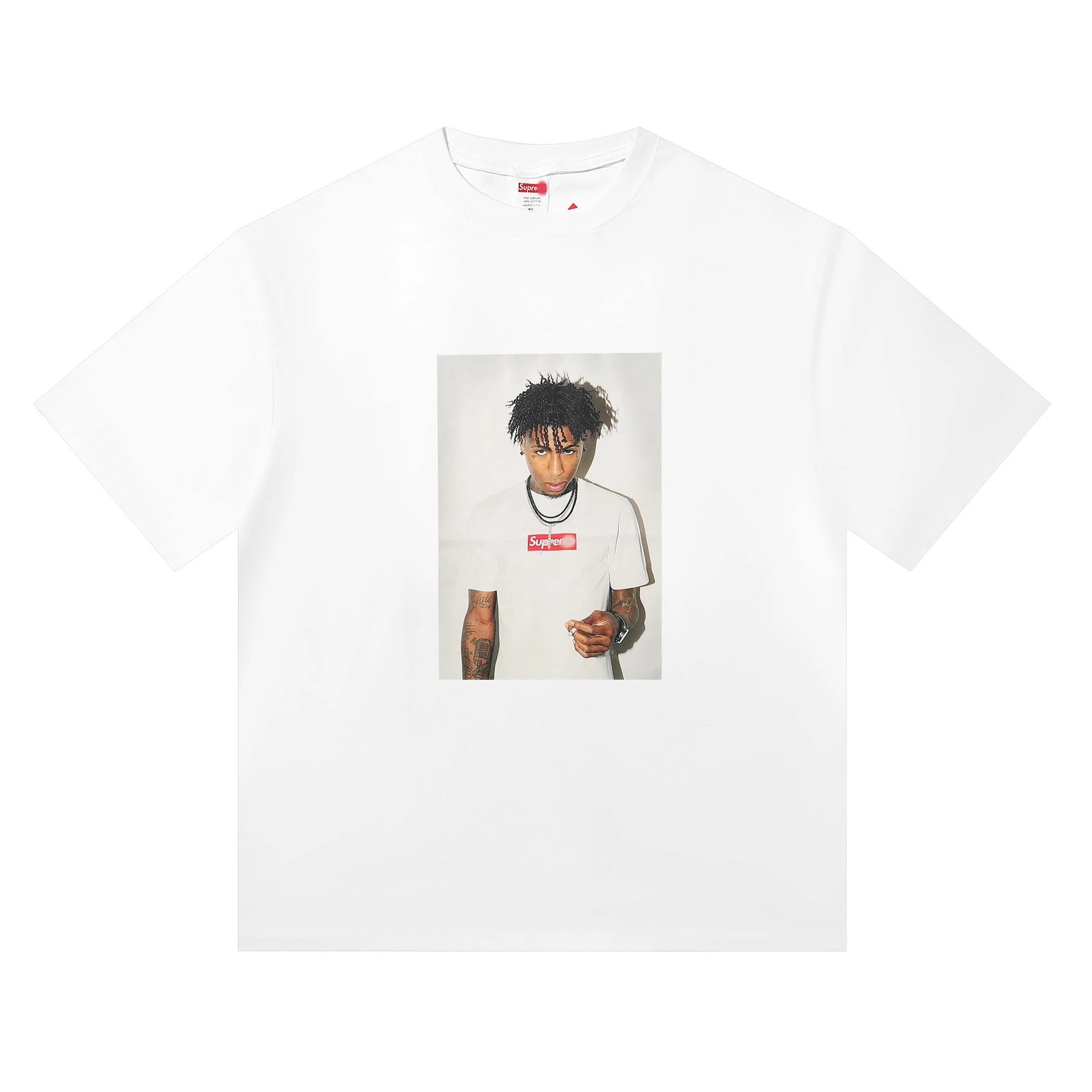 Supreme Box Logo Distorted Print White T-Shirt - 9