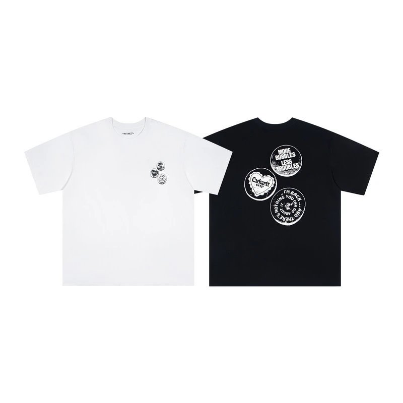 Design Grid Heart Pattern Black T-Shirt - 7