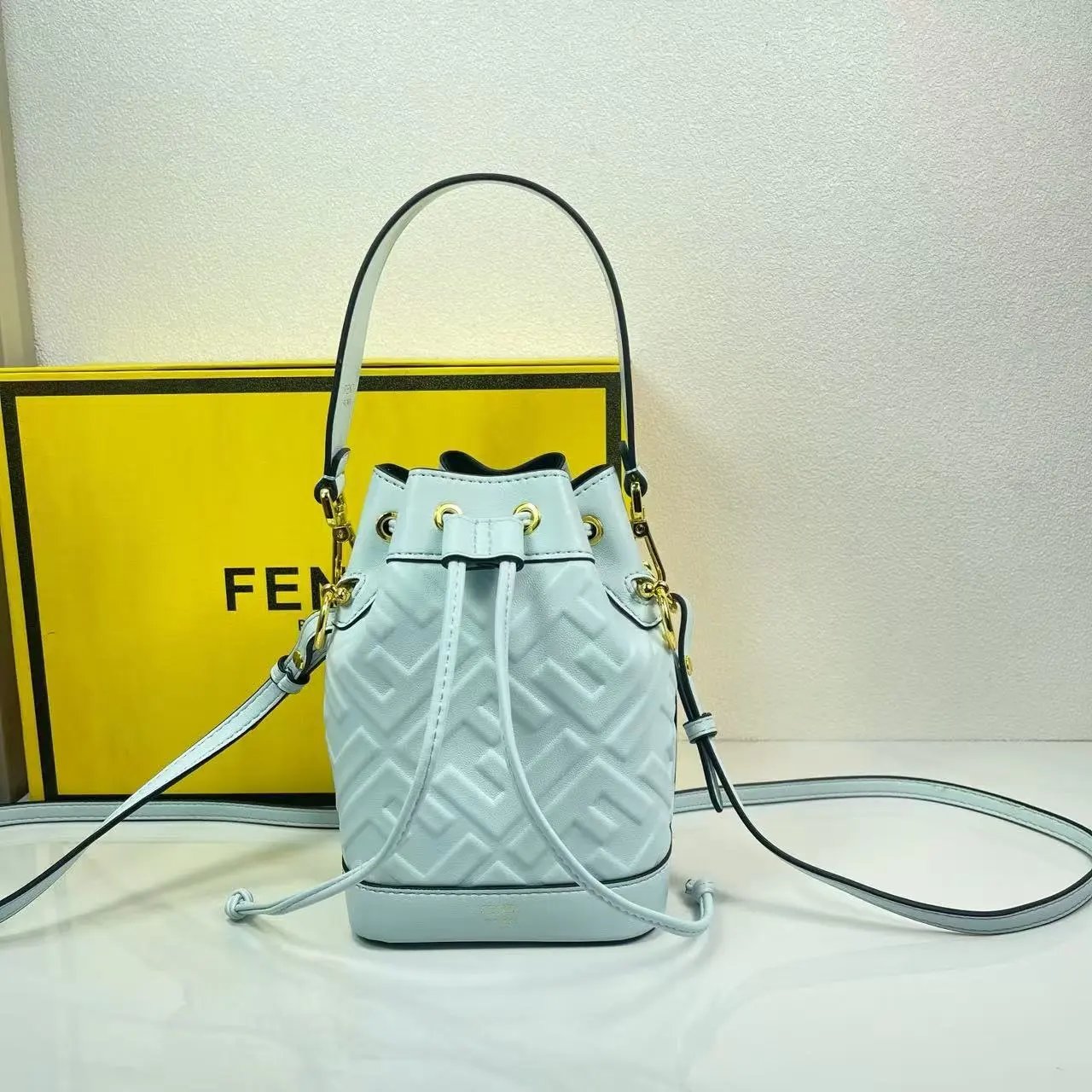Fendi Mon Tresor Bucket Bag Beige Leather Handbags - 2