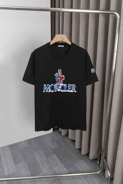 Moncler Logo Print Black T-Shirt - 1
