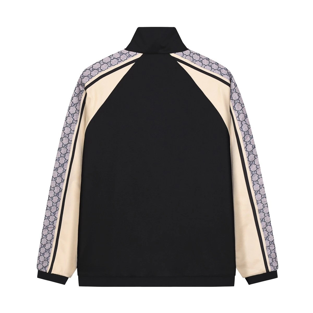 Gucci GG Pattern Track Jacket Black Beige Outerwear - 5