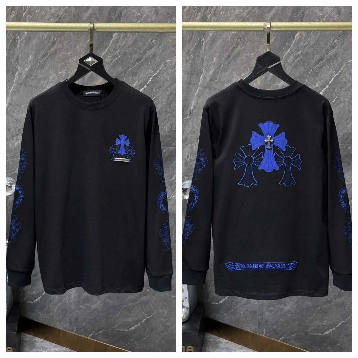 Chrome Hearts Multicolor Cross Cluster Long Sleeve T-Shirt Black - 41