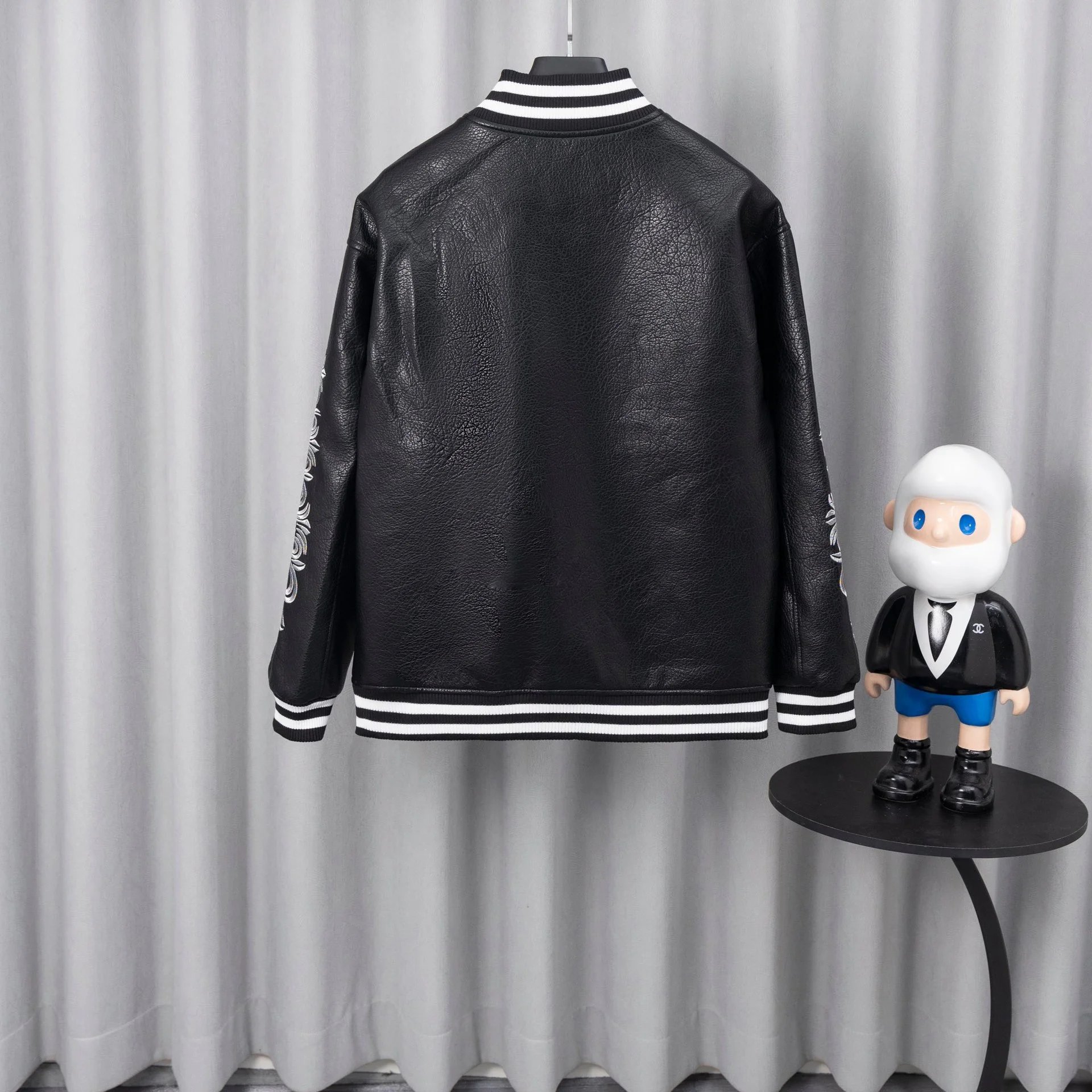 Chrome Hearts Varsity Jacket Black and White Outerwear Jacket - 15