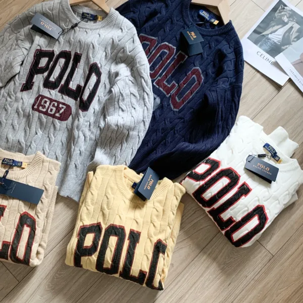 Polo Ralph Lauren Cable Knit Sweater Beige Sweater - 8