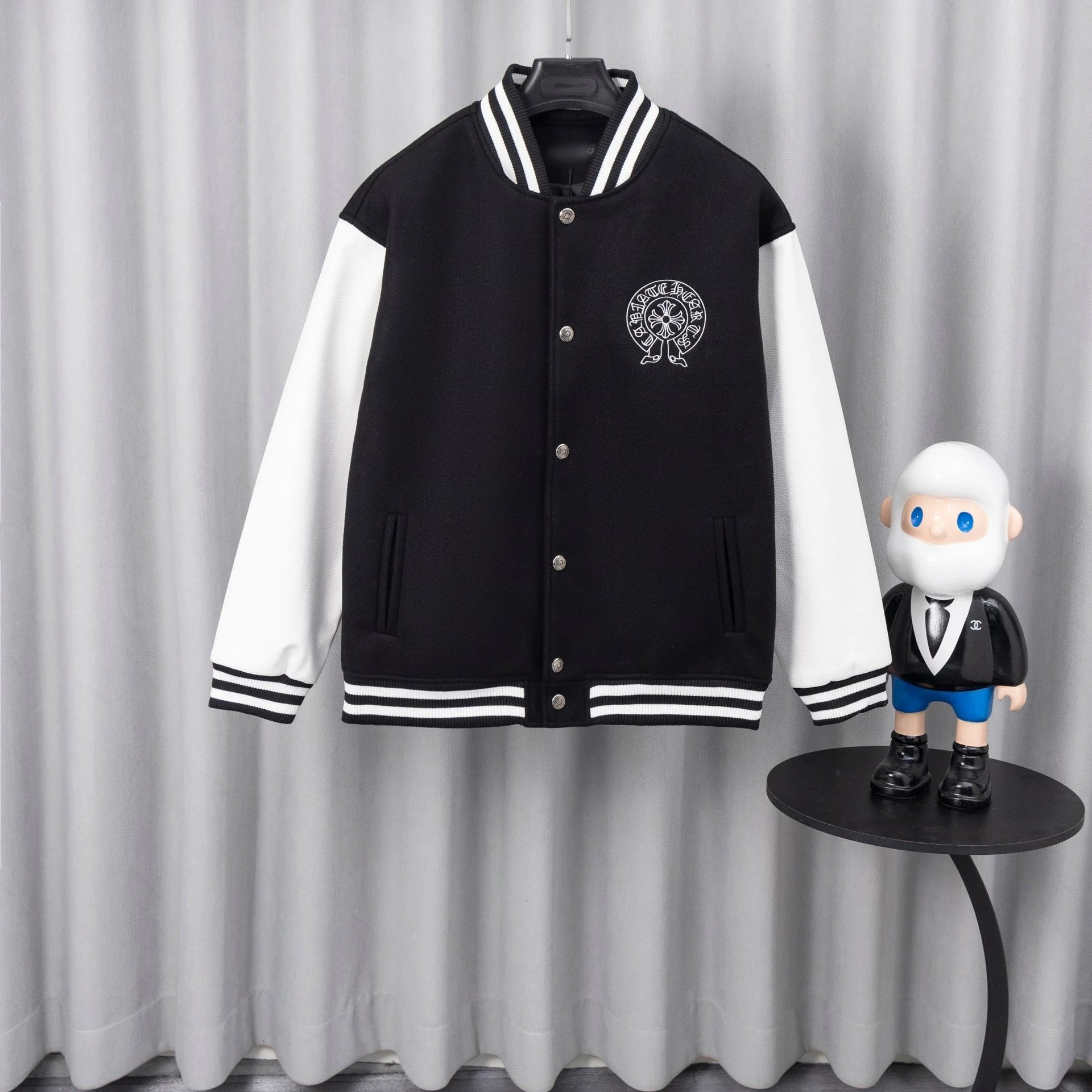 Chrome Hearts Varsity Jacket Black and White Outerwear Jacket - 18