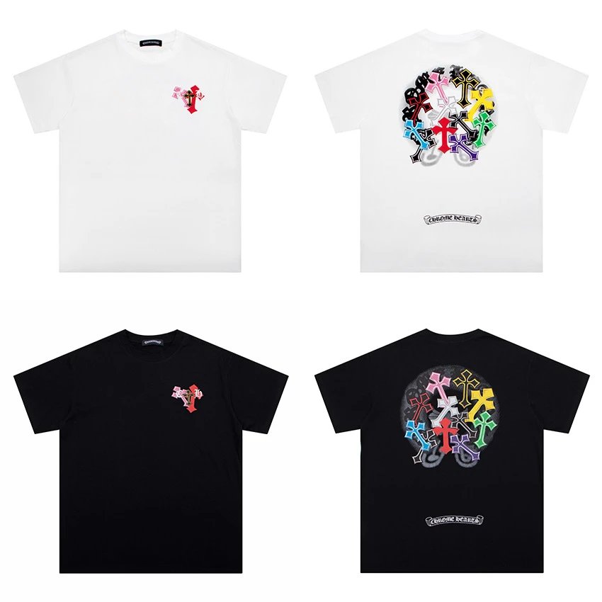 Chrome Hearts Logo Embroidered Black T-Shirt - 11