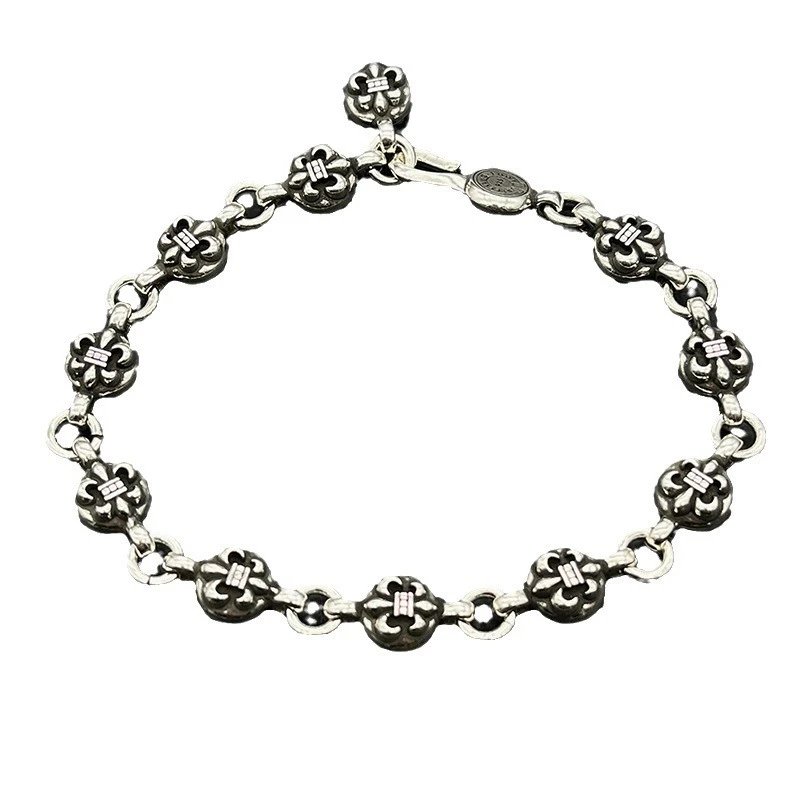 Chrome Hearts Cross Link Bracelet Silver Jewelry - 6
