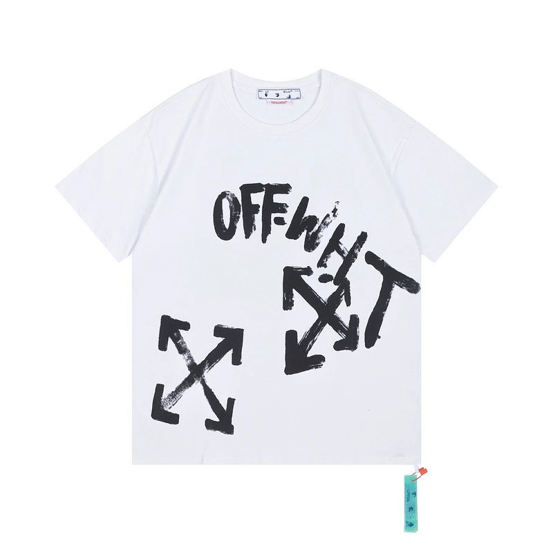 Off-White Crocodile Print Acid Wash Black T-Shirt - 10