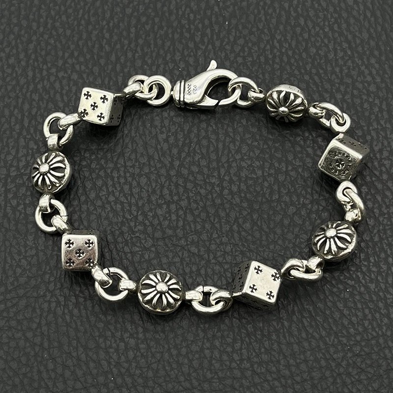 Chrome Hearts Cross Link Bracelet Silver Jewelry - 12