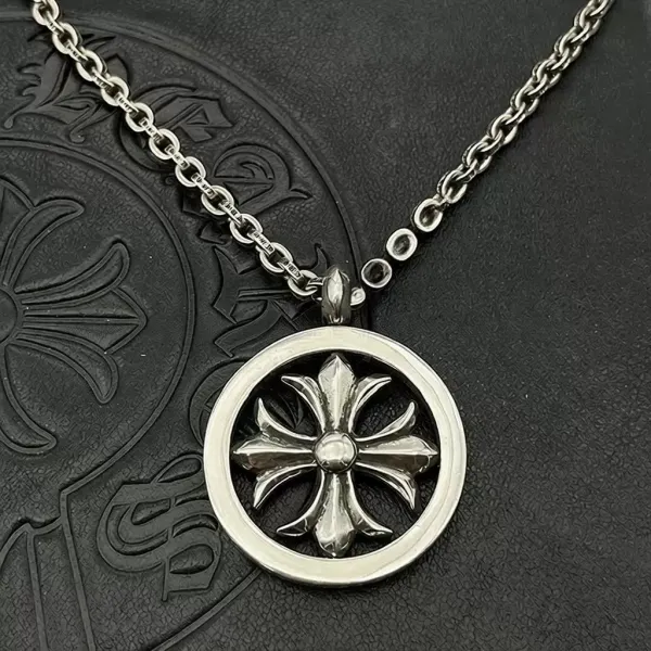 Chrome Hearts Maltese Cross Pendant Necklace Silver Jewelry - 1