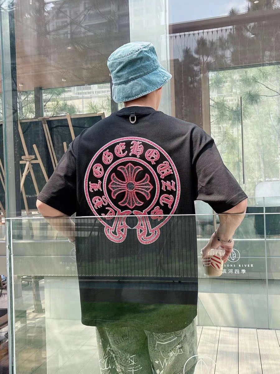 Chrome Hearts Circle Cross Embroidered White T-Shirt - 34