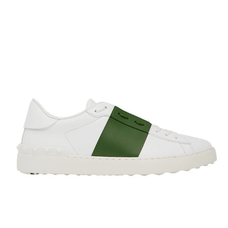 Unbranded Sneakers Low-Top Leather with Contrast Band and Pyramid Studs — Color 6
