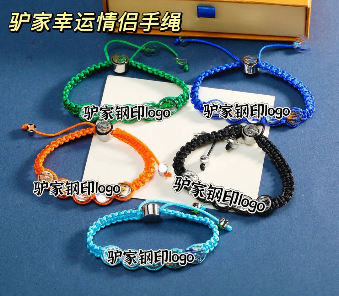 Design Adjustable Braided Bracelet with Five White Disc Charms Black Jewelry - 3