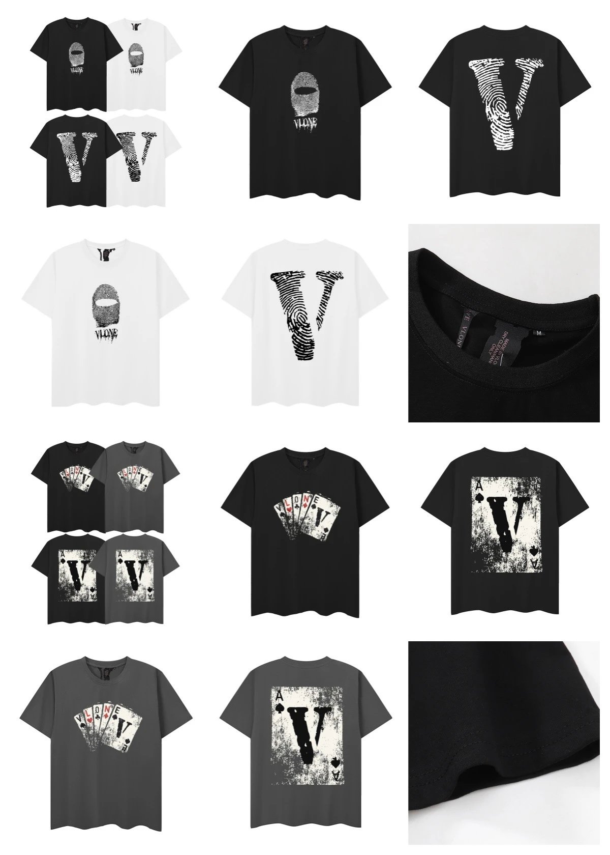 Vlone Friends Floral Print Gray T-Shirt - 13