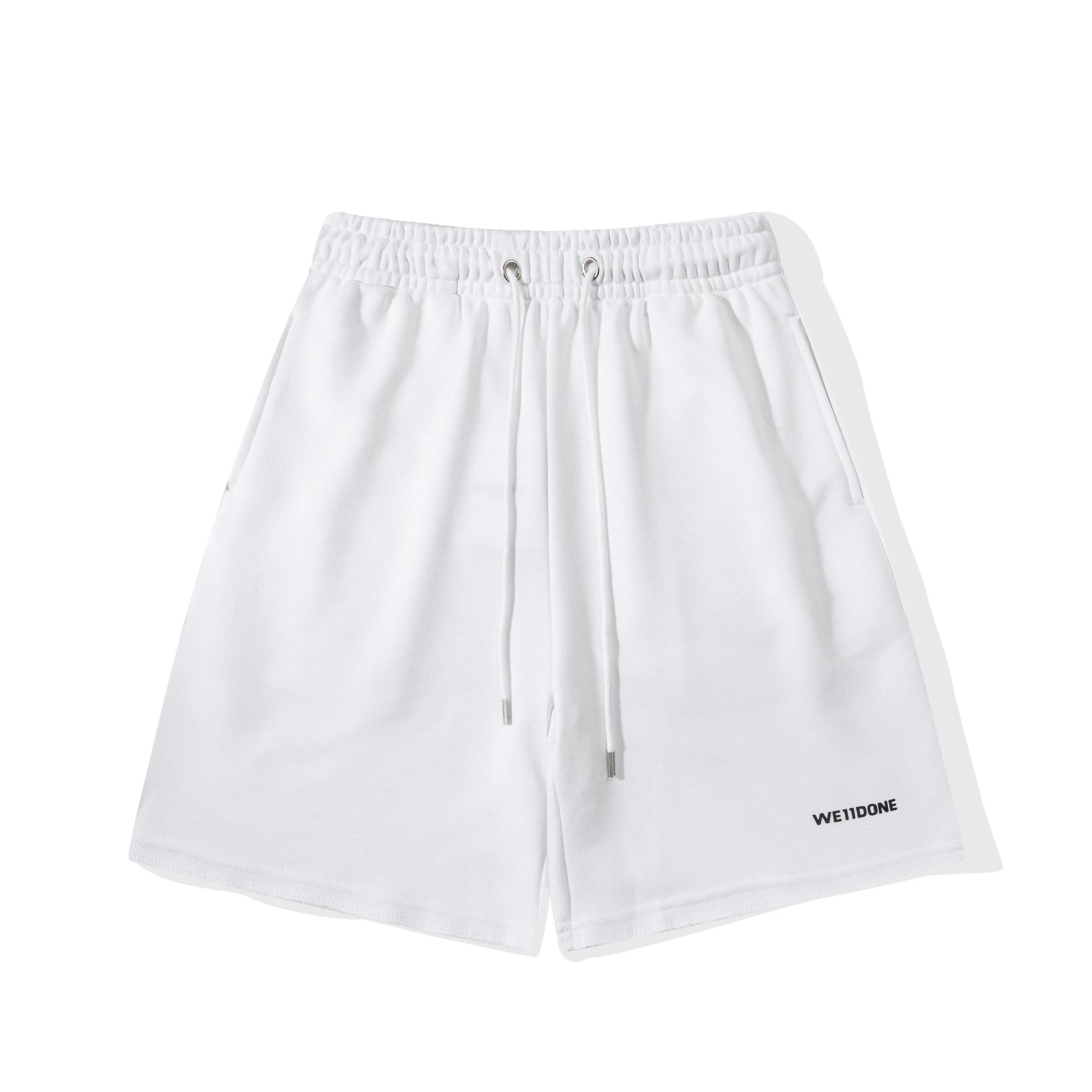 Design WE11DONE Logo Embroidered Black Sweat Shorts - 7