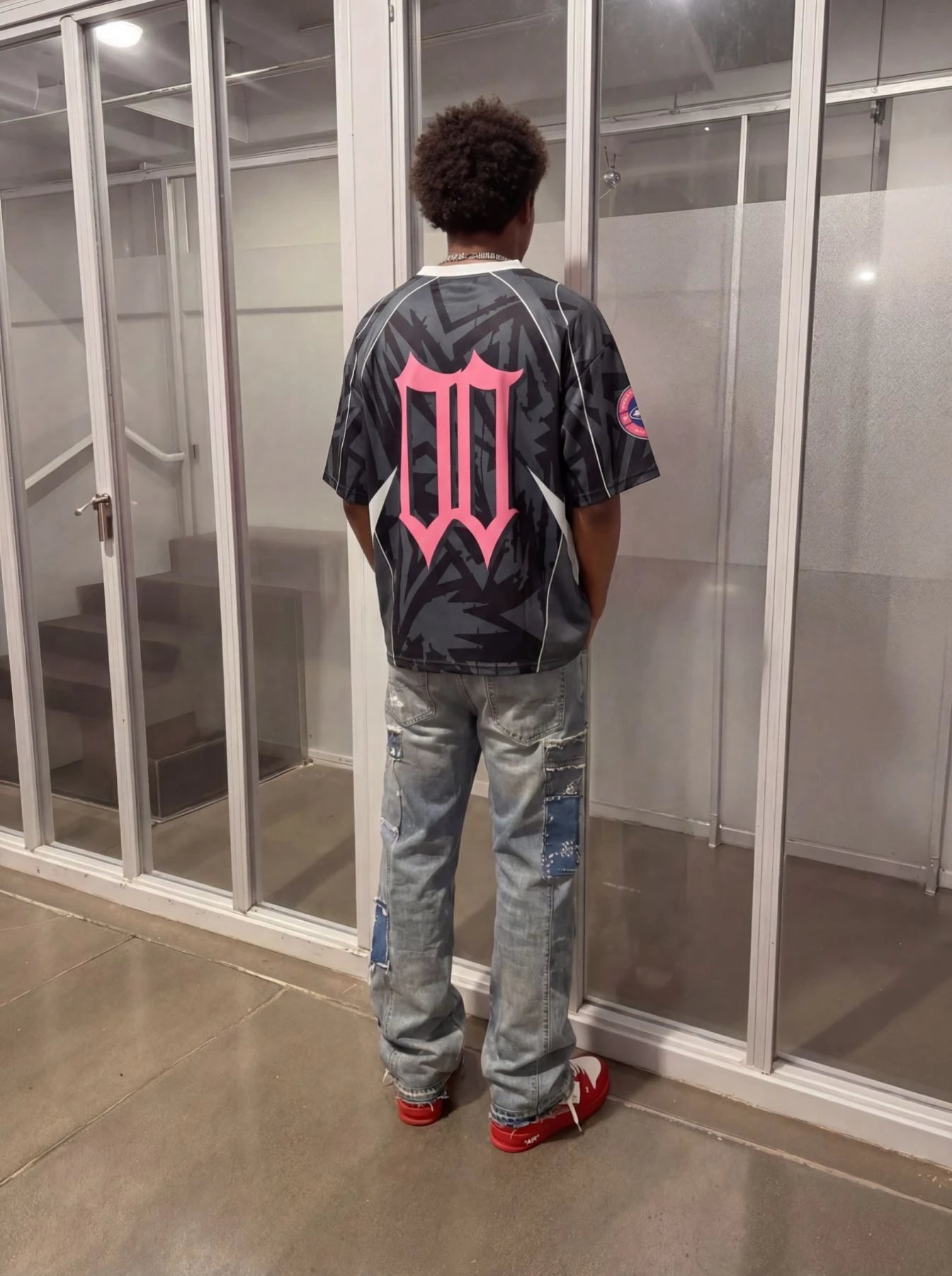 Corteiz Graphic Print Jersey Black Pink - 3